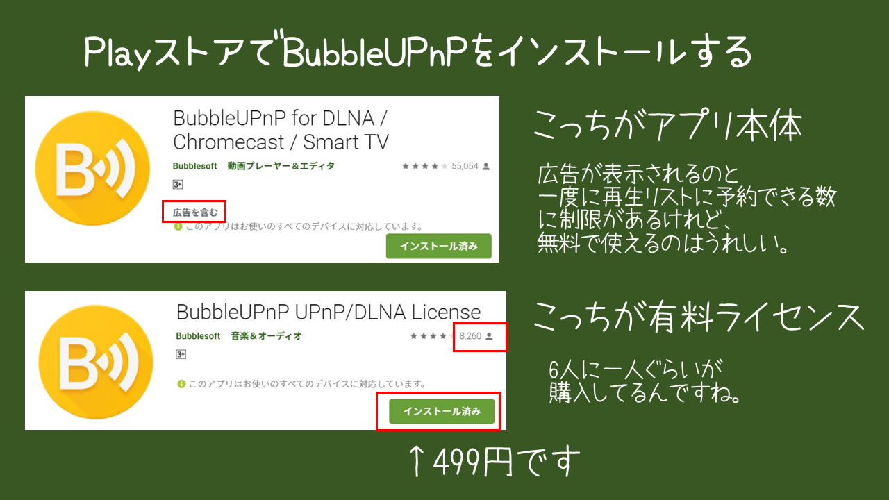 BubbleUPnP(Androidアプリ)