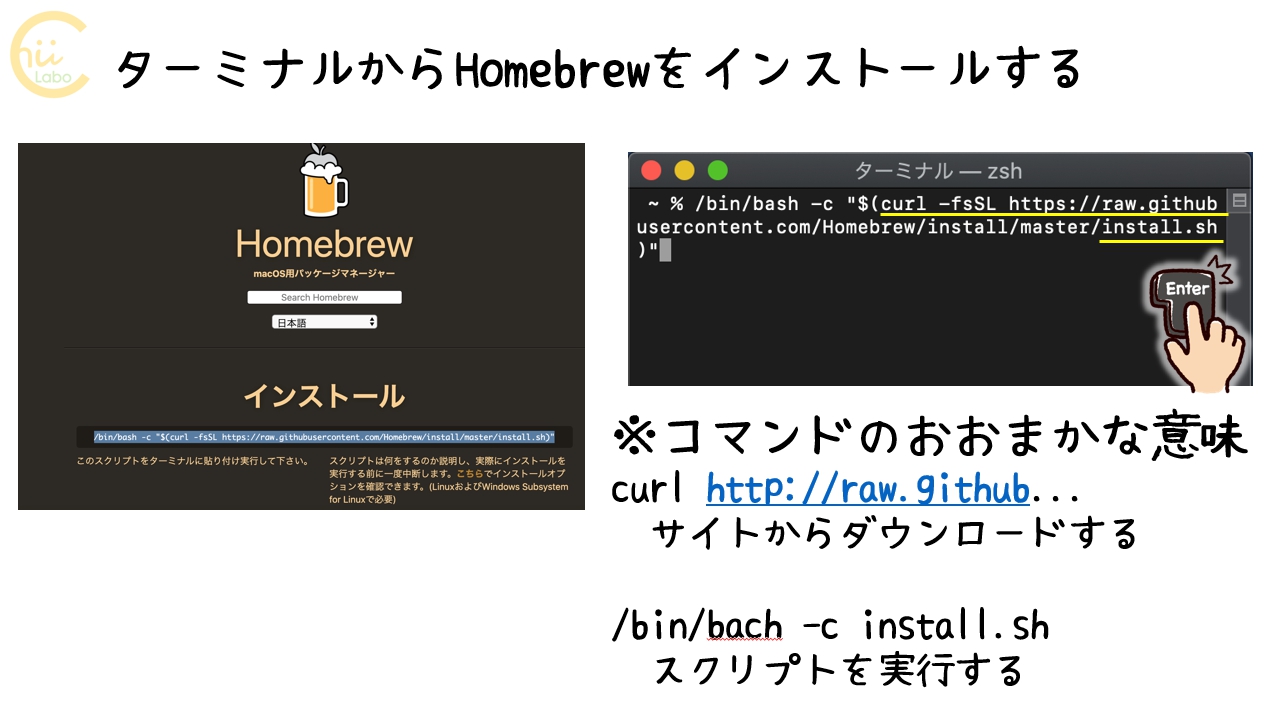 まずHomebrewのインストールする