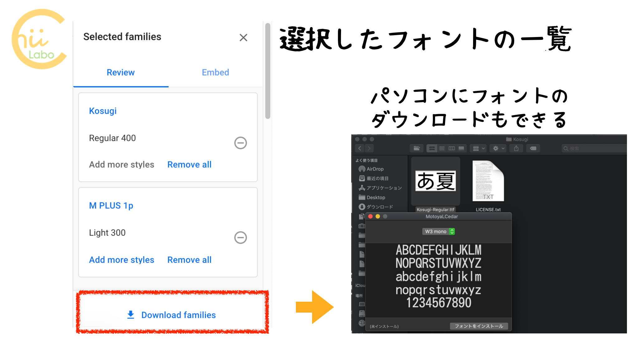 Google Fontsでフォントを選ぶ