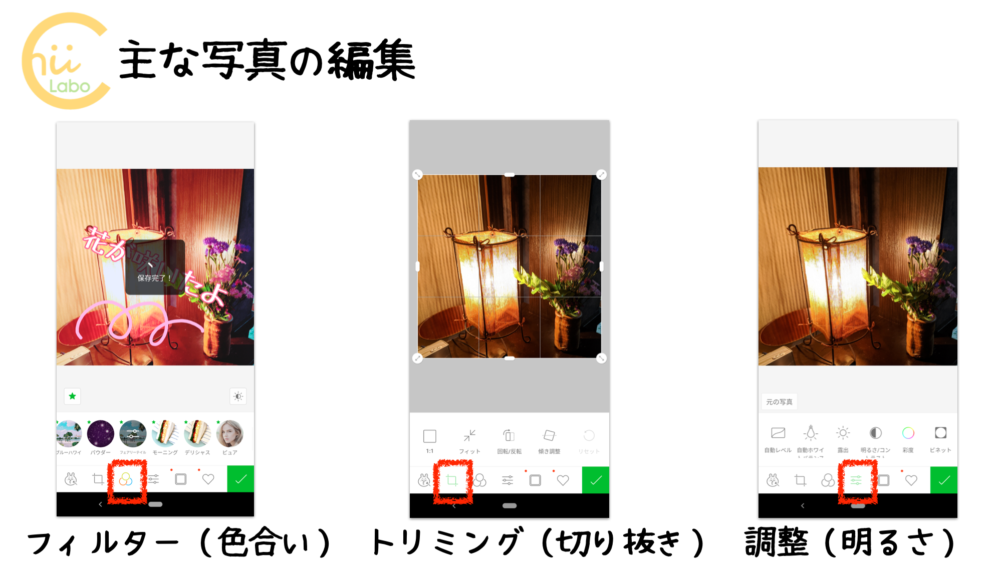 LINE Cameraの主な編集機能