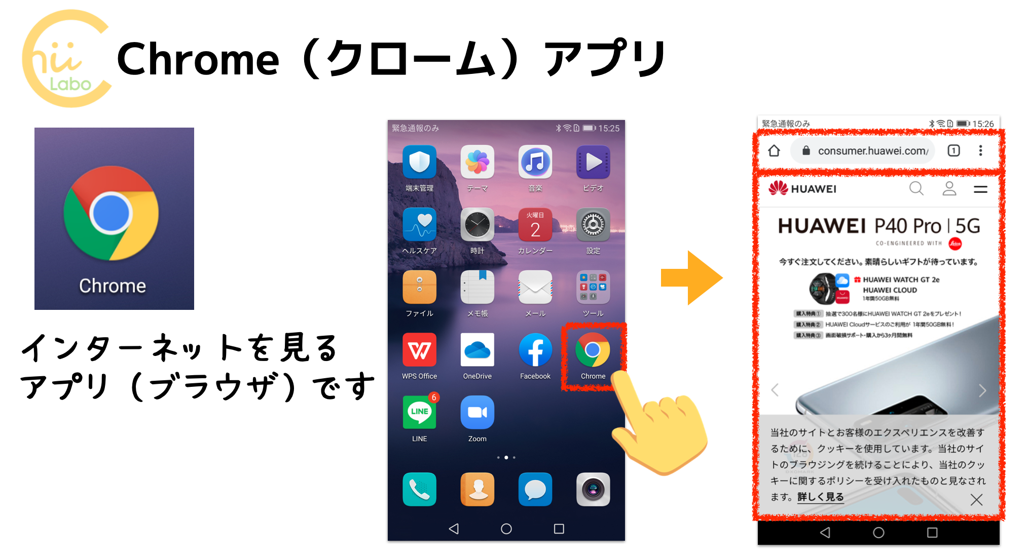 Chromeアプリを起動する