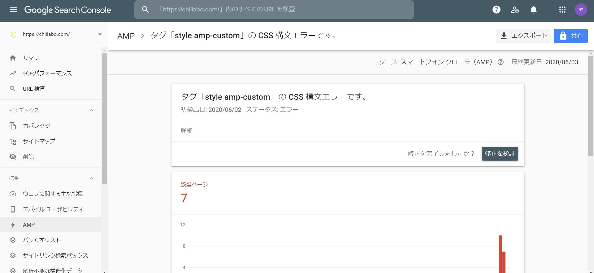 Google Search Consoleで確認