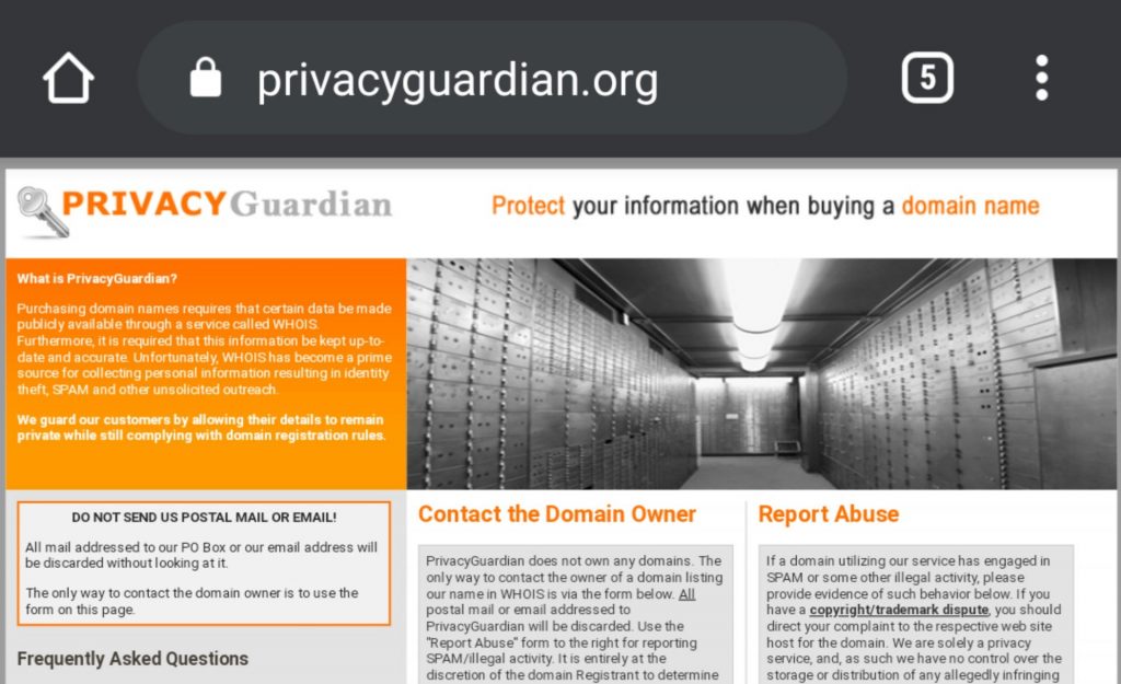 ドメイン取得者情報は？