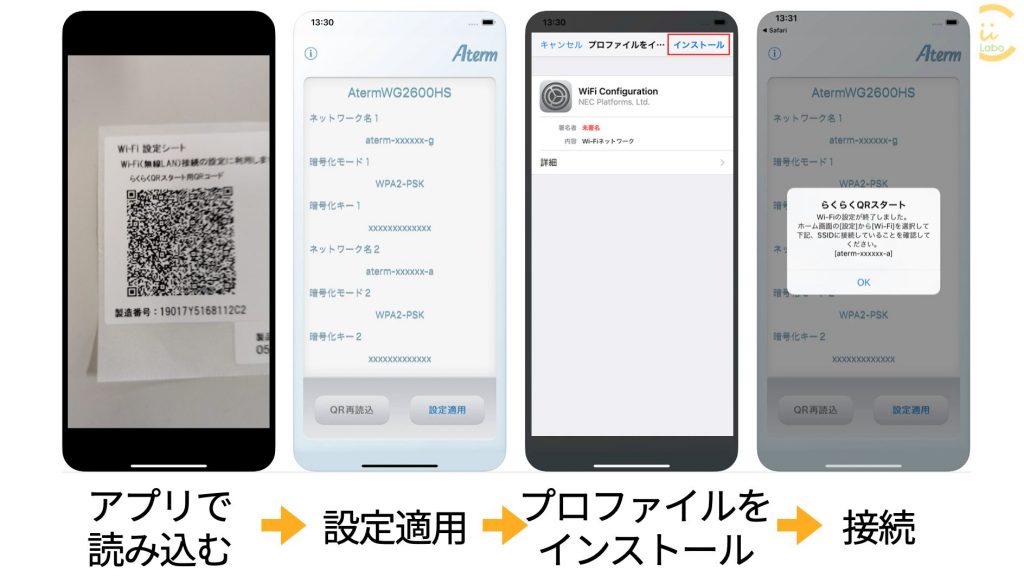 Wi Fi ルーターに接続するときの暗号化キーの入力とqrコード読み取りの違いは Wi Fiのプロファイル スマホ教室ちいラボ