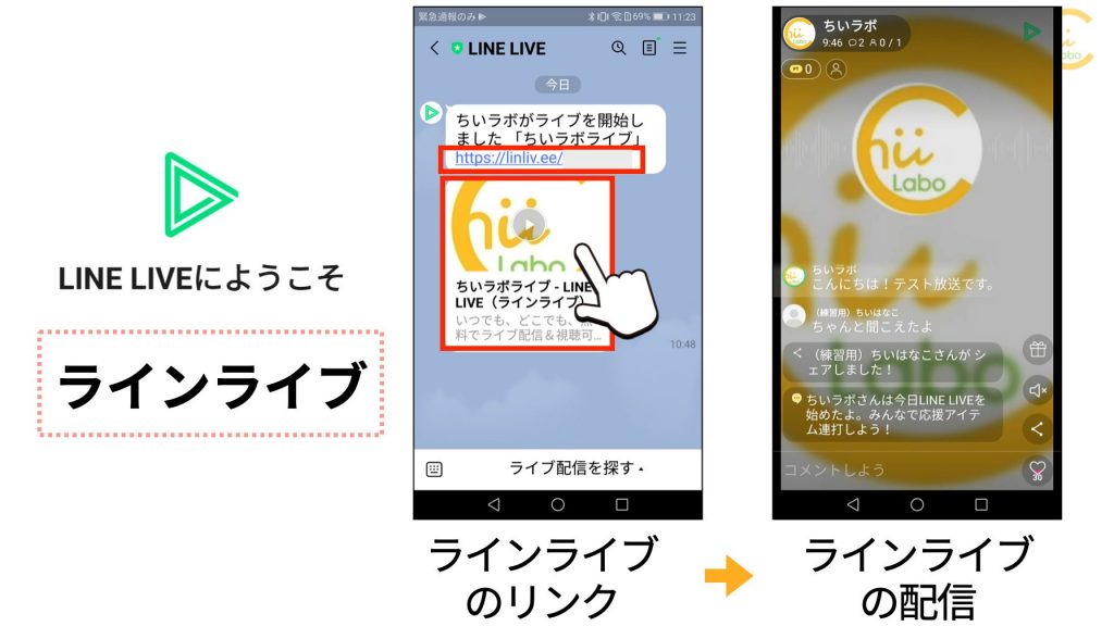 Line Live ラインライブ って何 配信画面の見方 スマホ教室ちいラボ