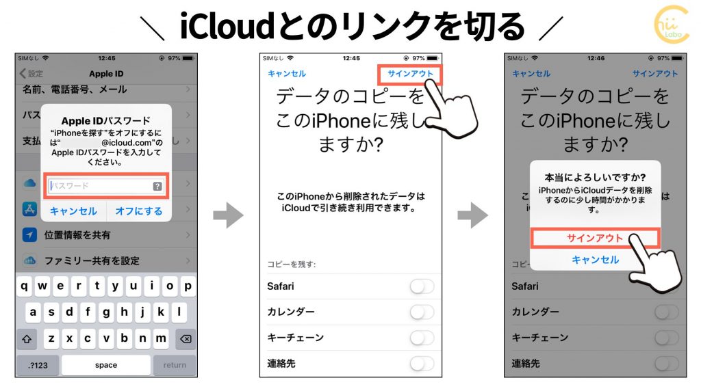 古い Iphoneのapple Idをオフにする Apple Idのサインアウト スマホ教室ちいラボ