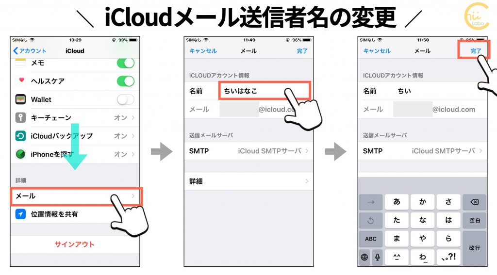 Icloudメールの送信者名を変更したい スマホ教室ちいラボ