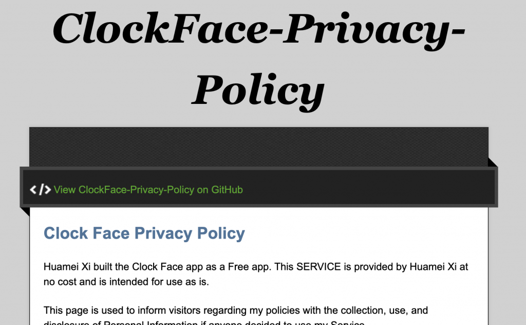 出典：Clock Face Privacy Policy | ClockFace-Privacy-Policy