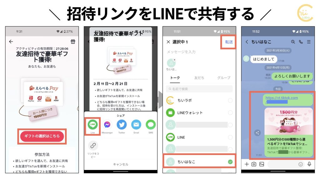 招待リンクはどうやって送られる？