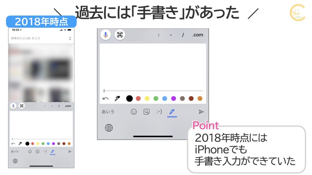 出典:Gboard の特徴的な機能として、手書き入力があります(2018.8.21)