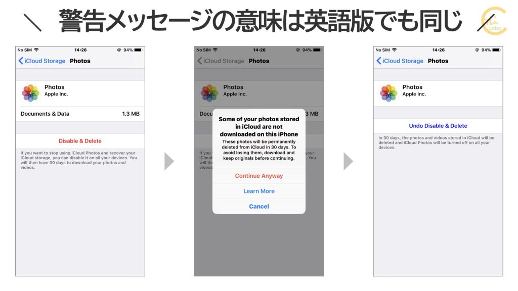 英語原文では「some of your photos are not downloaded」