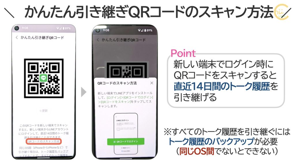 LINE設定の「かんたん引き継ぎQRコード」