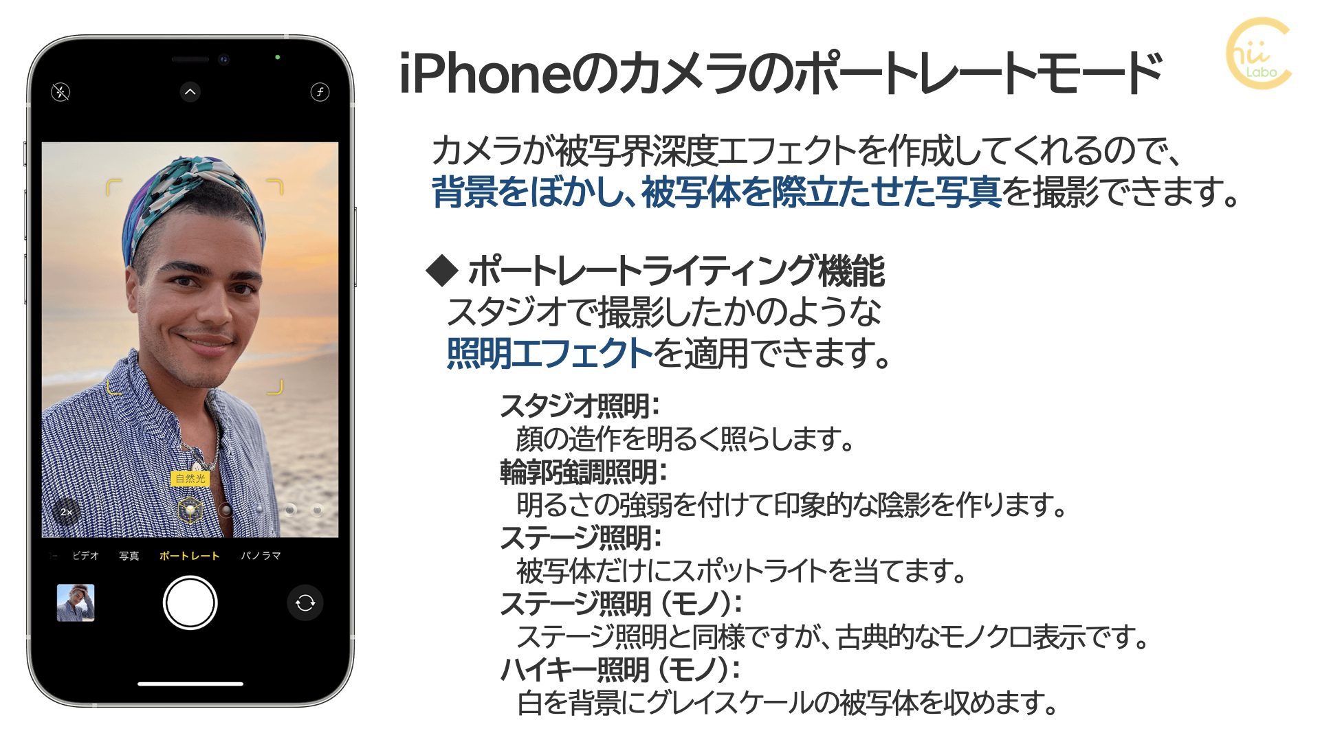 Iphone カメラの ポートレート ってなに 背景ぼかし スマホ教室ちいラボ