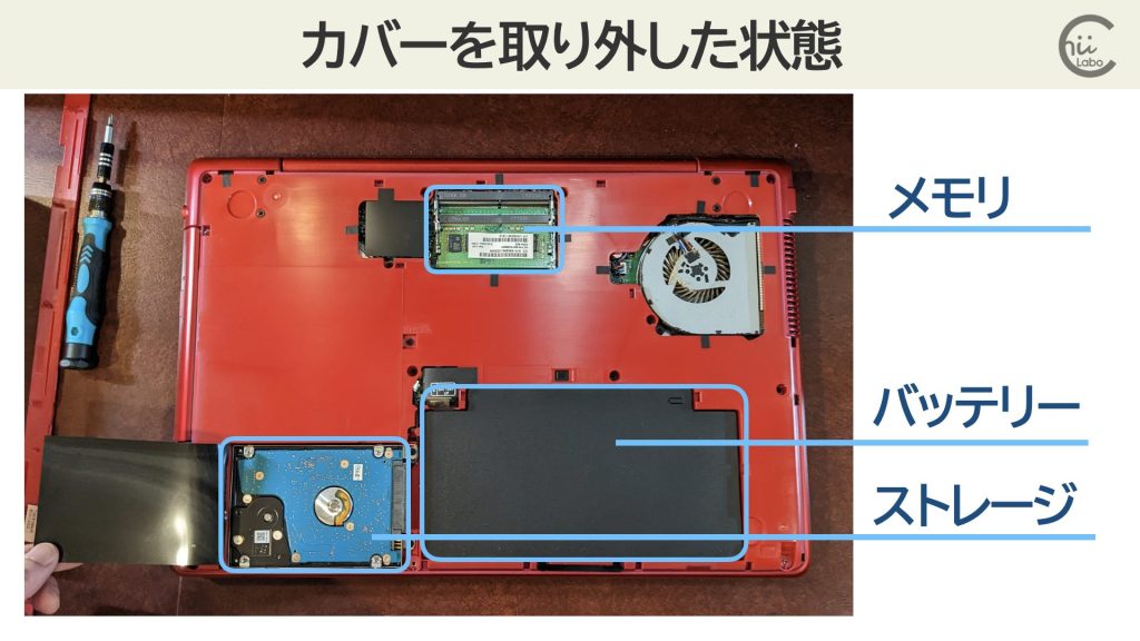 スッキリとした背面の設計