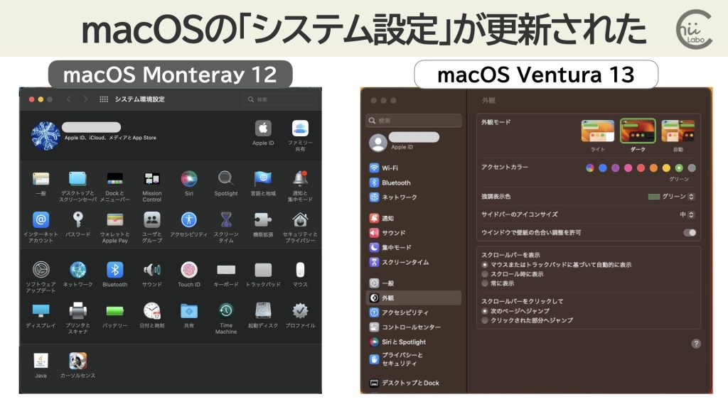 システム設定が大きく変わった