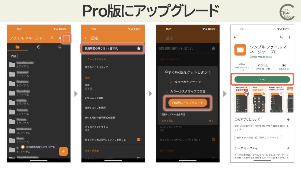 残りの試用期間を確認する