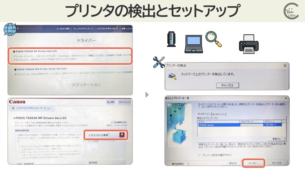プリンターの再セットアップ