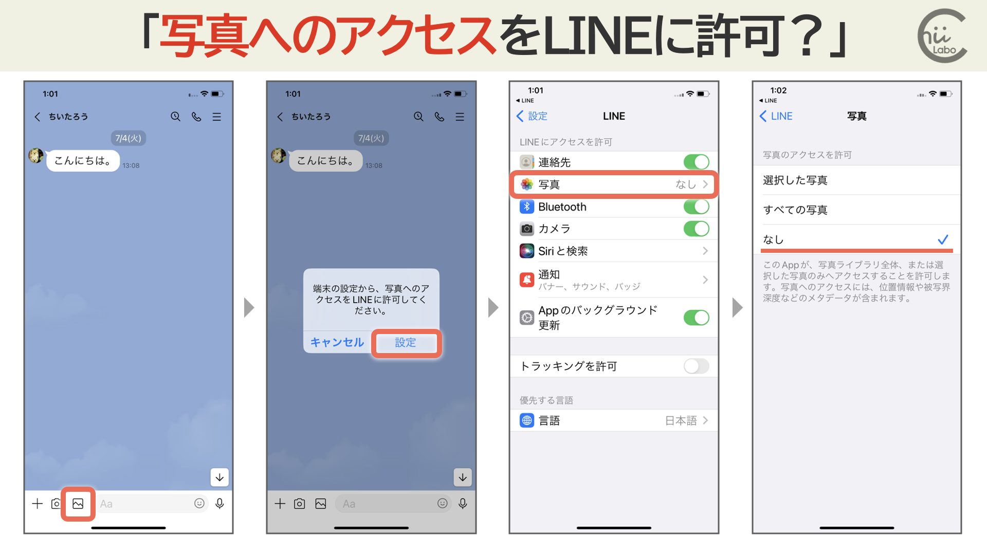 LINEで写真が送れない？[iPhoneのアクセス許可]