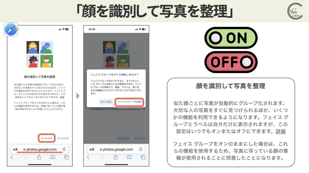 [Googleフォト] 顔を識別して写真を整理