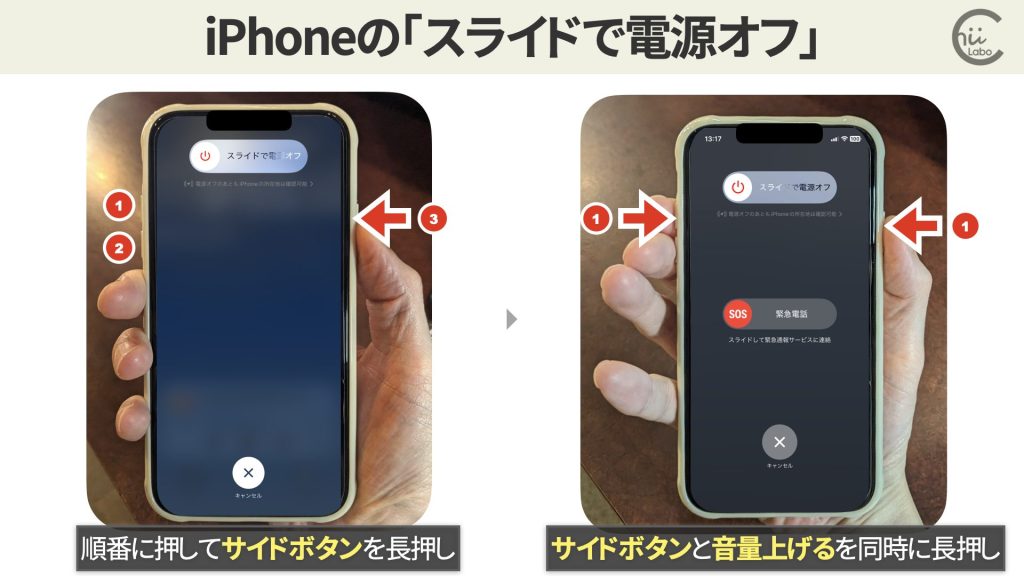 シャットダウンが陰に追いやられた(長押しから同時押し)